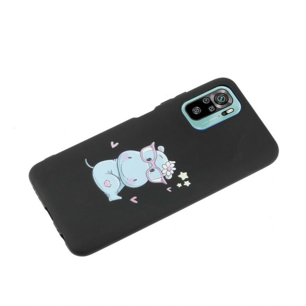 Hülle Für Xiaomi Redmi Note 10 / 10S Nilpferd Mit Kiss Lanyard