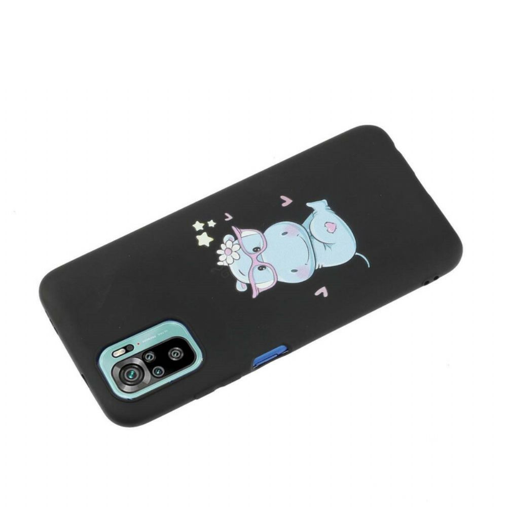 Hülle Für Xiaomi Redmi Note 10 / 10S Nilpferd Mit Kiss Lanyard