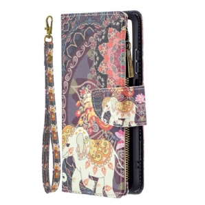 Lederhüllen Für Xiaomi Redmi Note 10 / 10S 9 Elefant-tasche Mit Reißverschluss