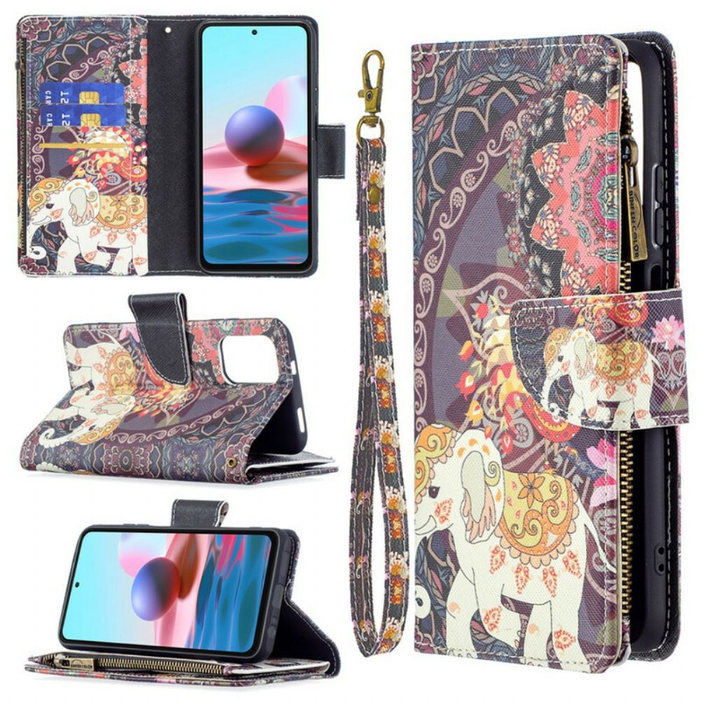 Lederhüllen Für Xiaomi Redmi Note 10 / 10S 9 Elefant-tasche Mit Reißverschluss