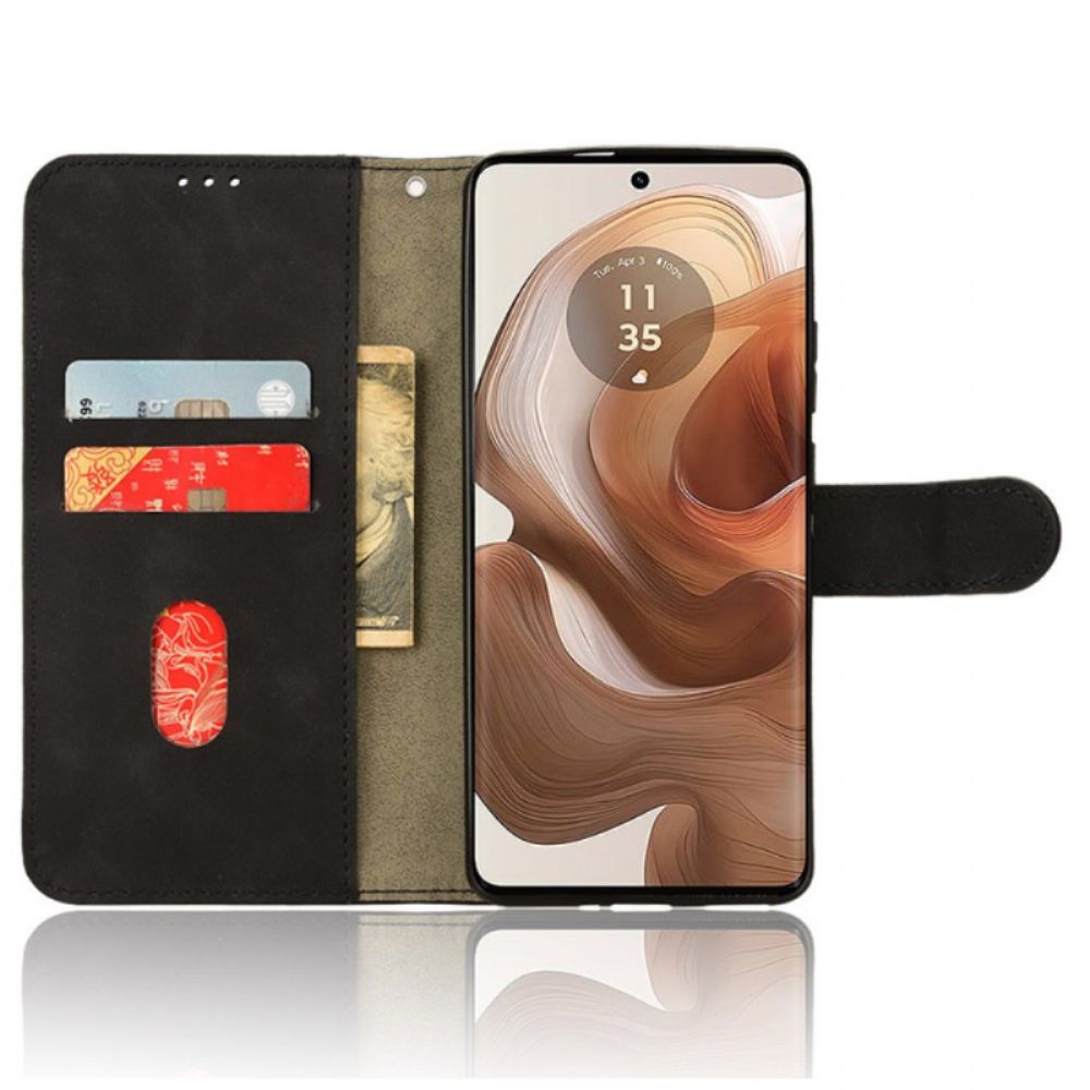 Lederhüllen Motorola Edge 50 Ultra Wildleder-stil