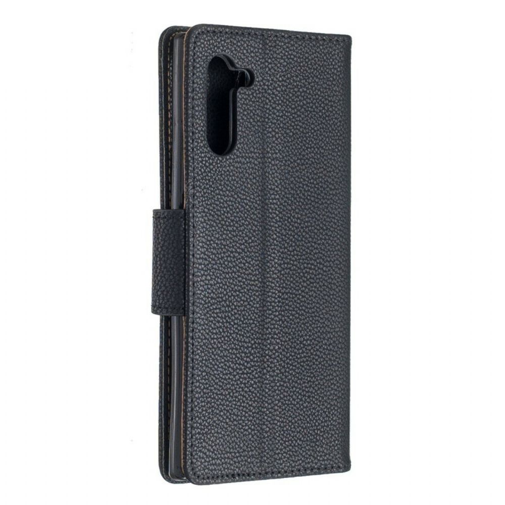 Flip Case Für Samsung Galaxy Note 10 Flip Case Litschi-klappe Schräg