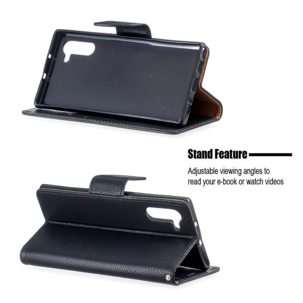 Flip Case Für Samsung Galaxy Note 10 Flip Case Litschi-klappe Schräg