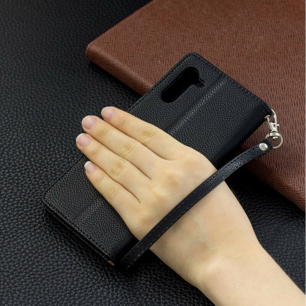 Flip Case Für Samsung Galaxy Note 10 Flip Case Litschi-klappe Schräg