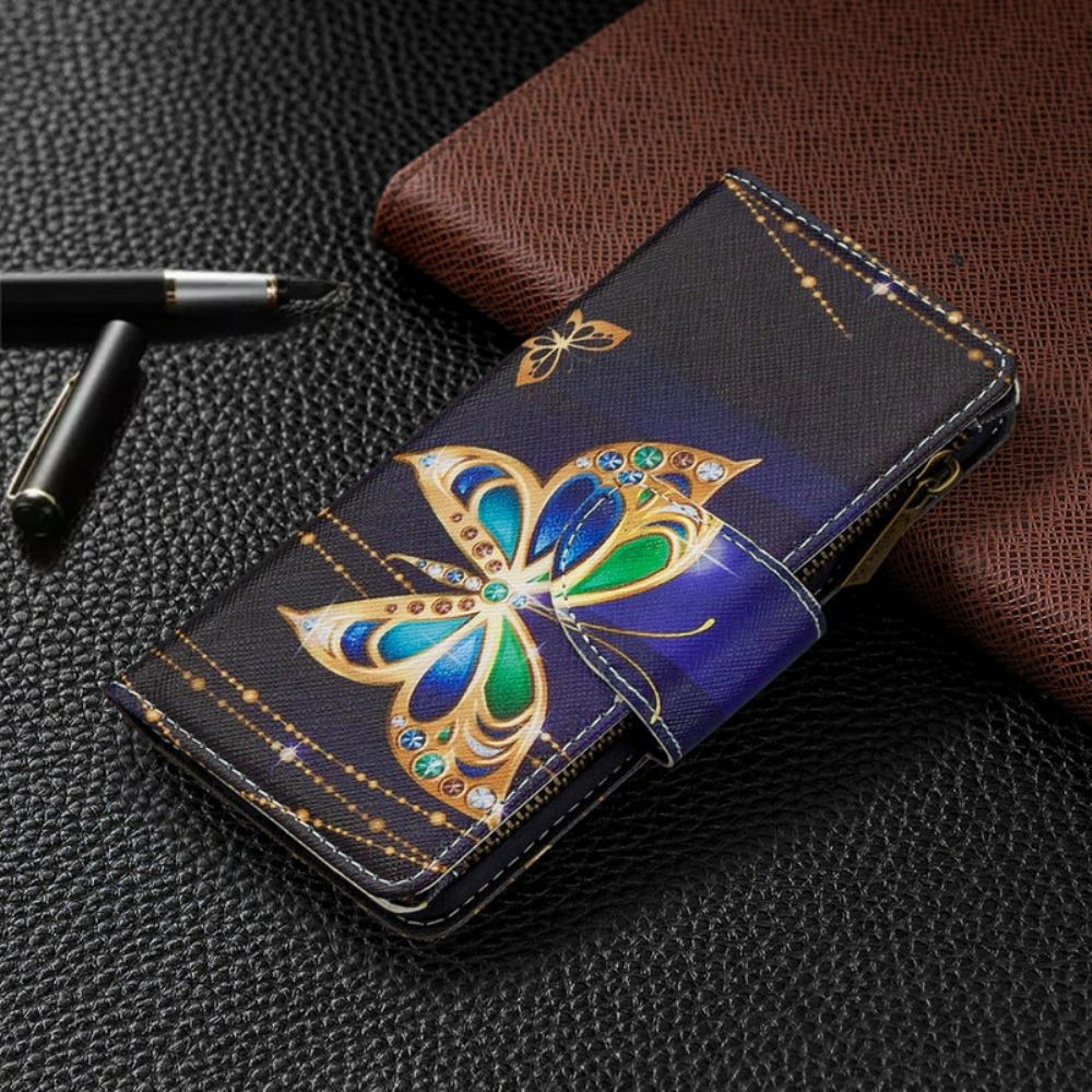 Flip Case Für Samsung Galaxy Note 10 Schmetterlingstasche Mit Reißverschluss