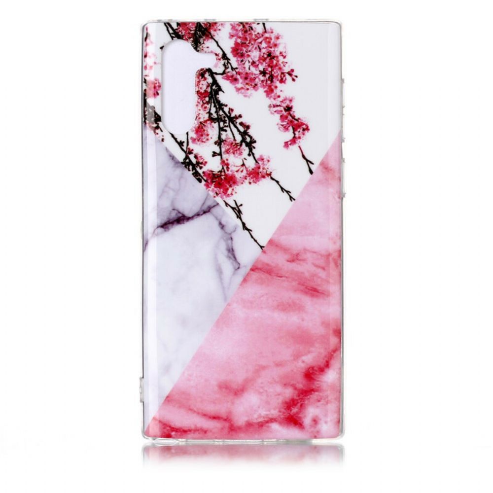 Hülle Für Samsung Galaxy Note 10 Erstaunlicher Floraler Marmor