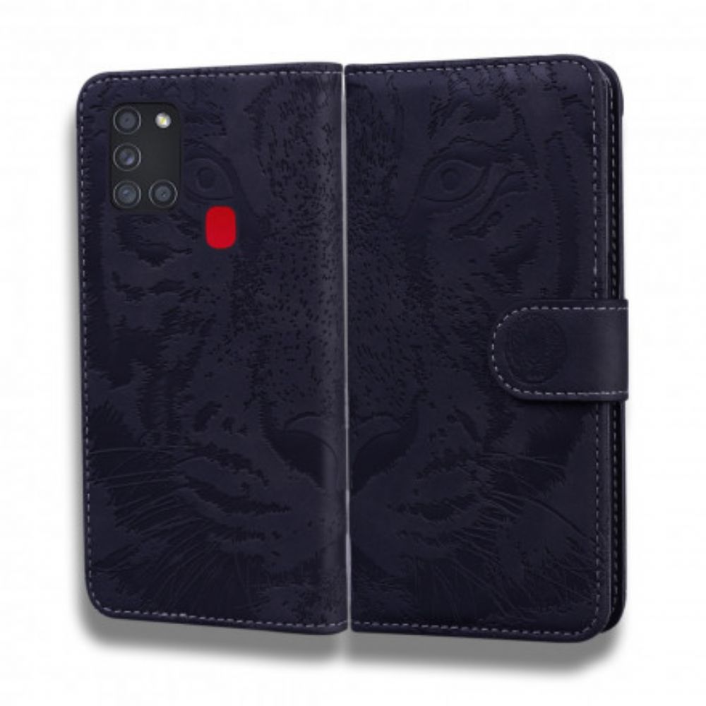 Flip Case Für Samsung Galaxy M31 Tigergesichtsdruck