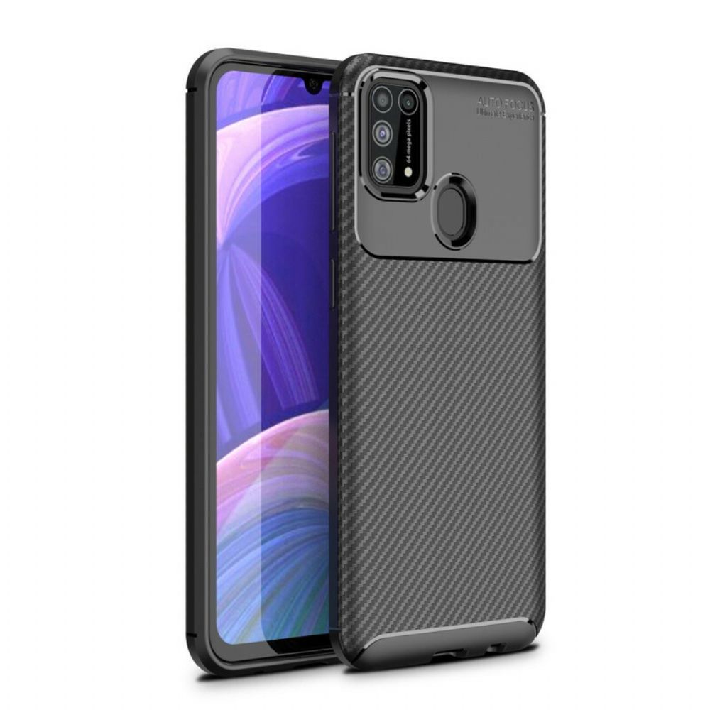 Hülle Für Samsung Galaxy M31 Kohlefasertextur Flexibel