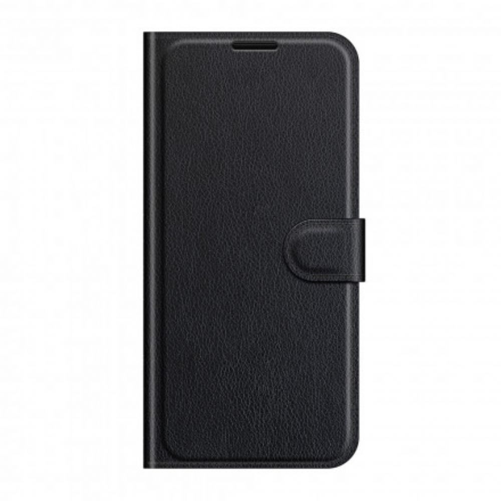 Flip Case Für Motorola Edge 20 Klassischer Litschi-effekt