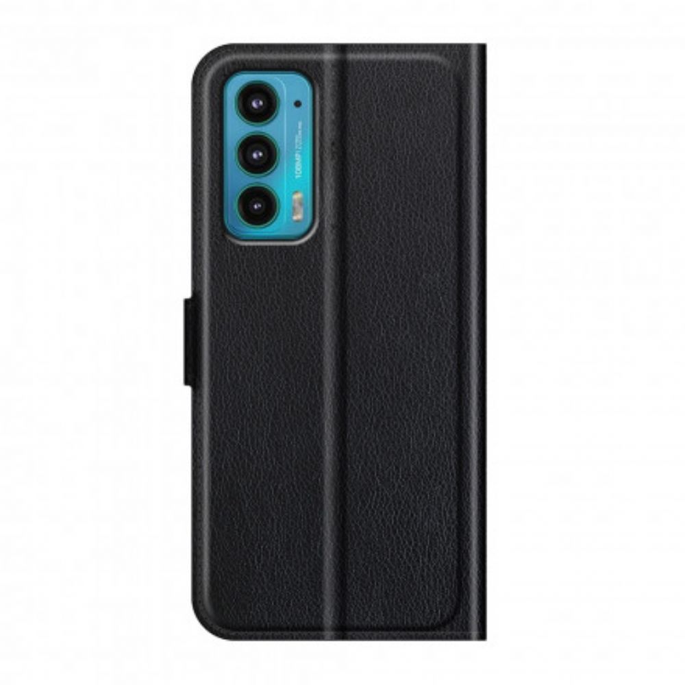 Flip Case Für Motorola Edge 20 Klassischer Litschi-effekt