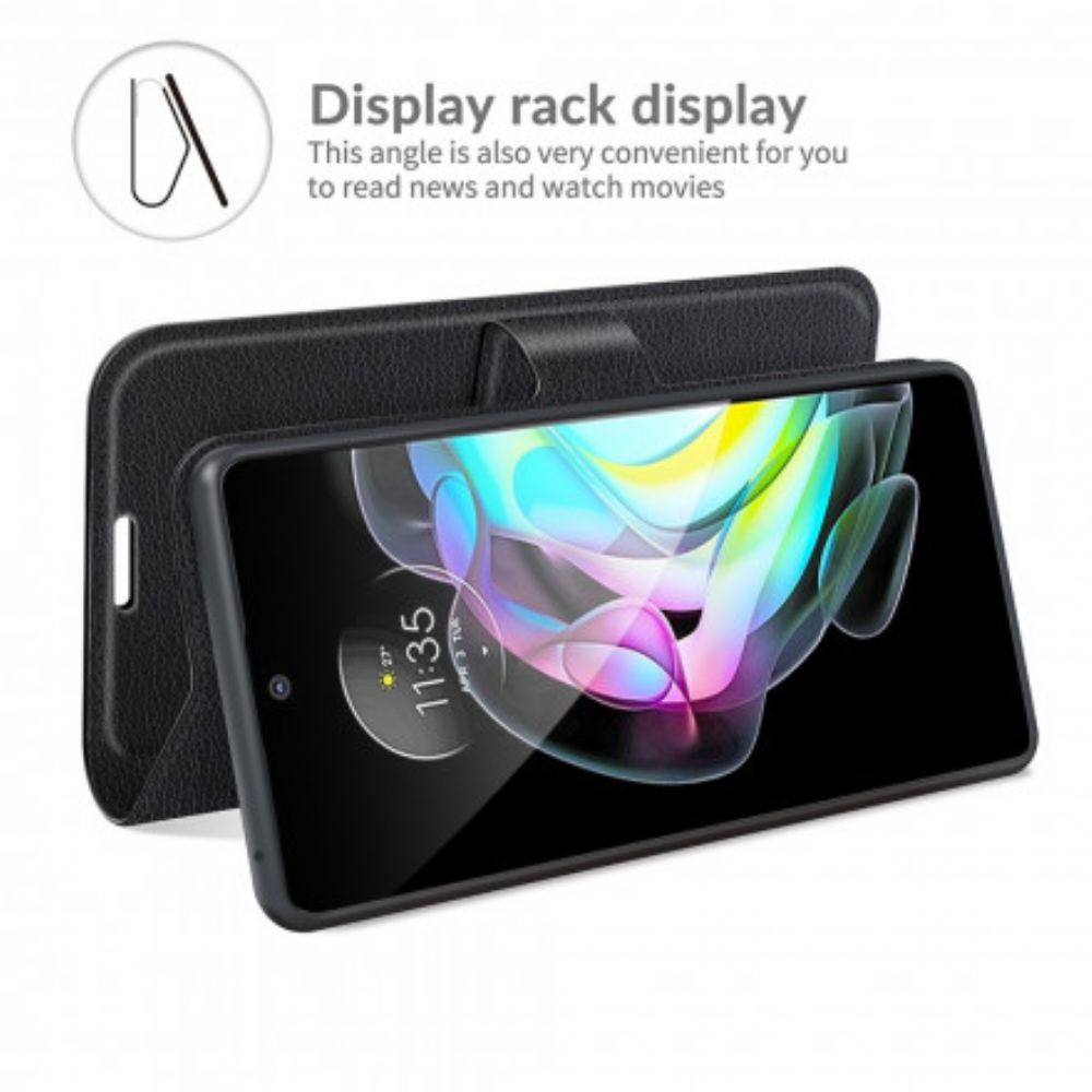 Flip Case Für Motorola Edge 20 Klassischer Litschi-effekt