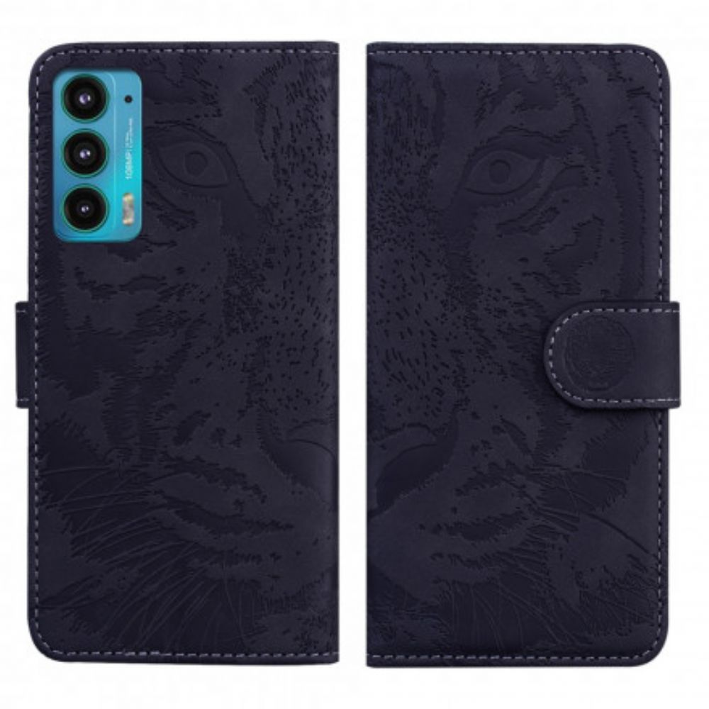 Flip Case Für Motorola Edge 20 Tigergesichtsdruck