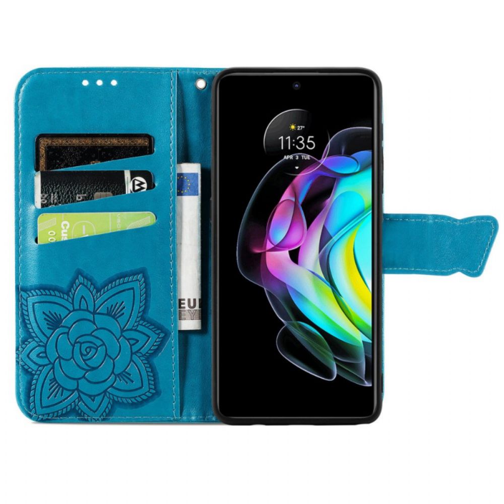 Lederhüllen Für Motorola Edge 20 Halbe Schmetterlinge