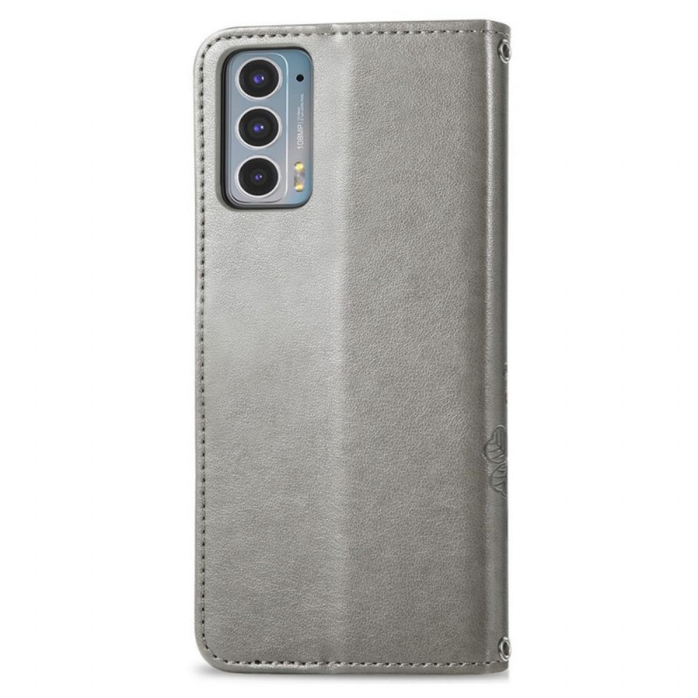 Lederhüllen Für Motorola Edge 20 Vierblättriges Kleeblatt
