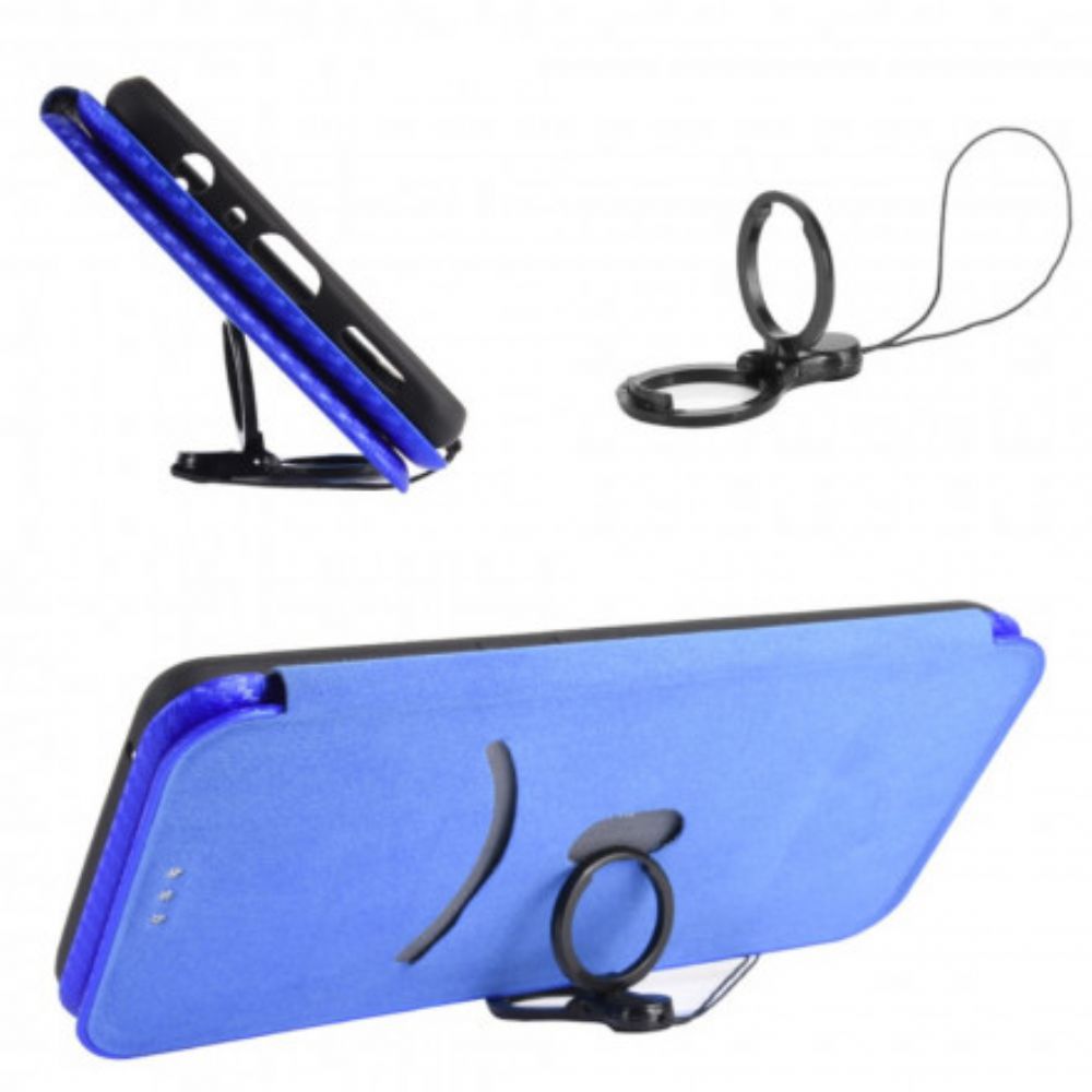 Schutzhülle Für Motorola Edge 20 Flip Case Farbiges Carbon-silikon