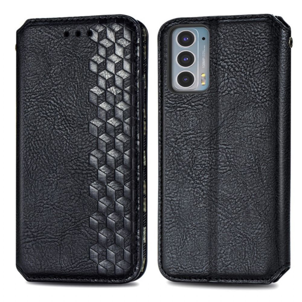 Schutzhülle Für Motorola Edge 20 Flip Case Ledereffekt Mit Rautenstruktur