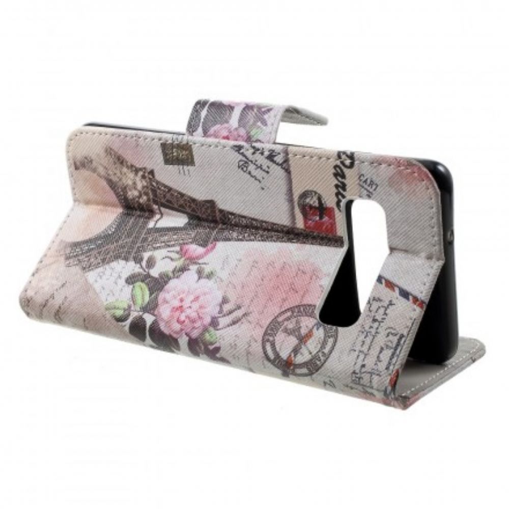 Flip Case Für Samsung Galaxy S10 Retro-eiffelturm