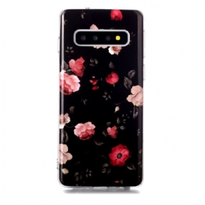 Hülle Für Samsung Galaxy S10 Fluoreszierende Freiheitsblumen