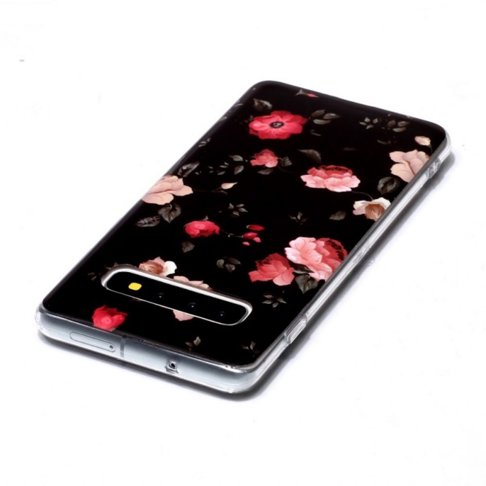 Hülle Für Samsung Galaxy S10 Fluoreszierende Freiheitsblumen