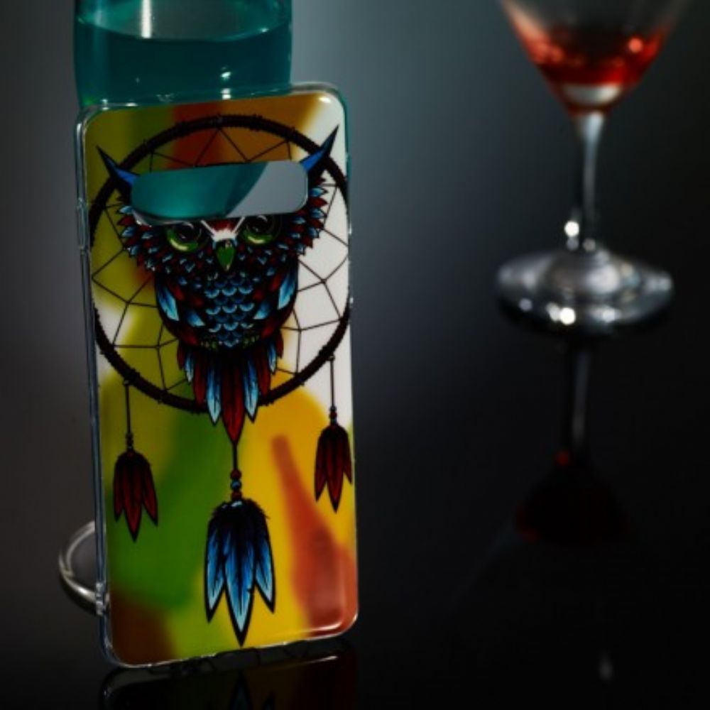 Hülle Für Samsung Galaxy S10 Fluoreszierender Eulen-traumfänger