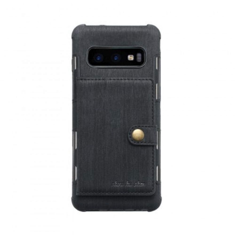 Hülle Für Samsung Galaxy S10 Premium Stoffkartenhalter