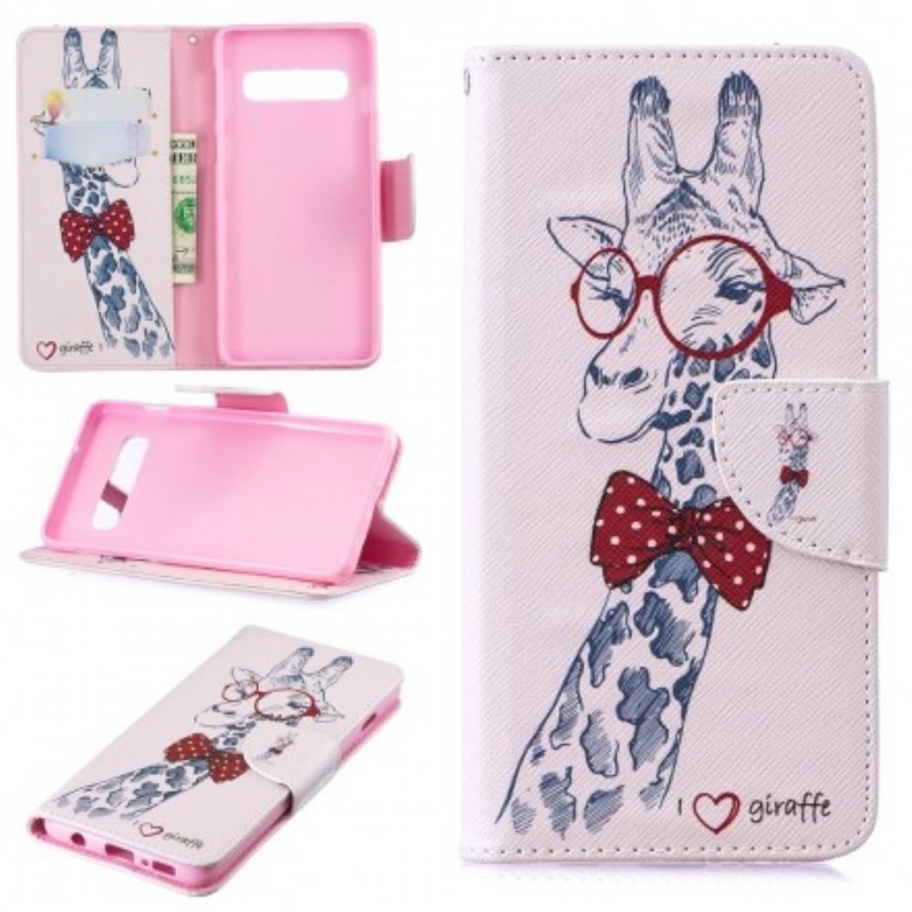 Lederhüllen Für Samsung Galaxy S10 Nerdige Giraffe