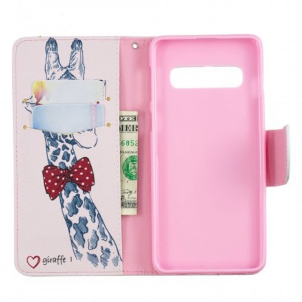 Lederhüllen Für Samsung Galaxy S10 Nerdige Giraffe