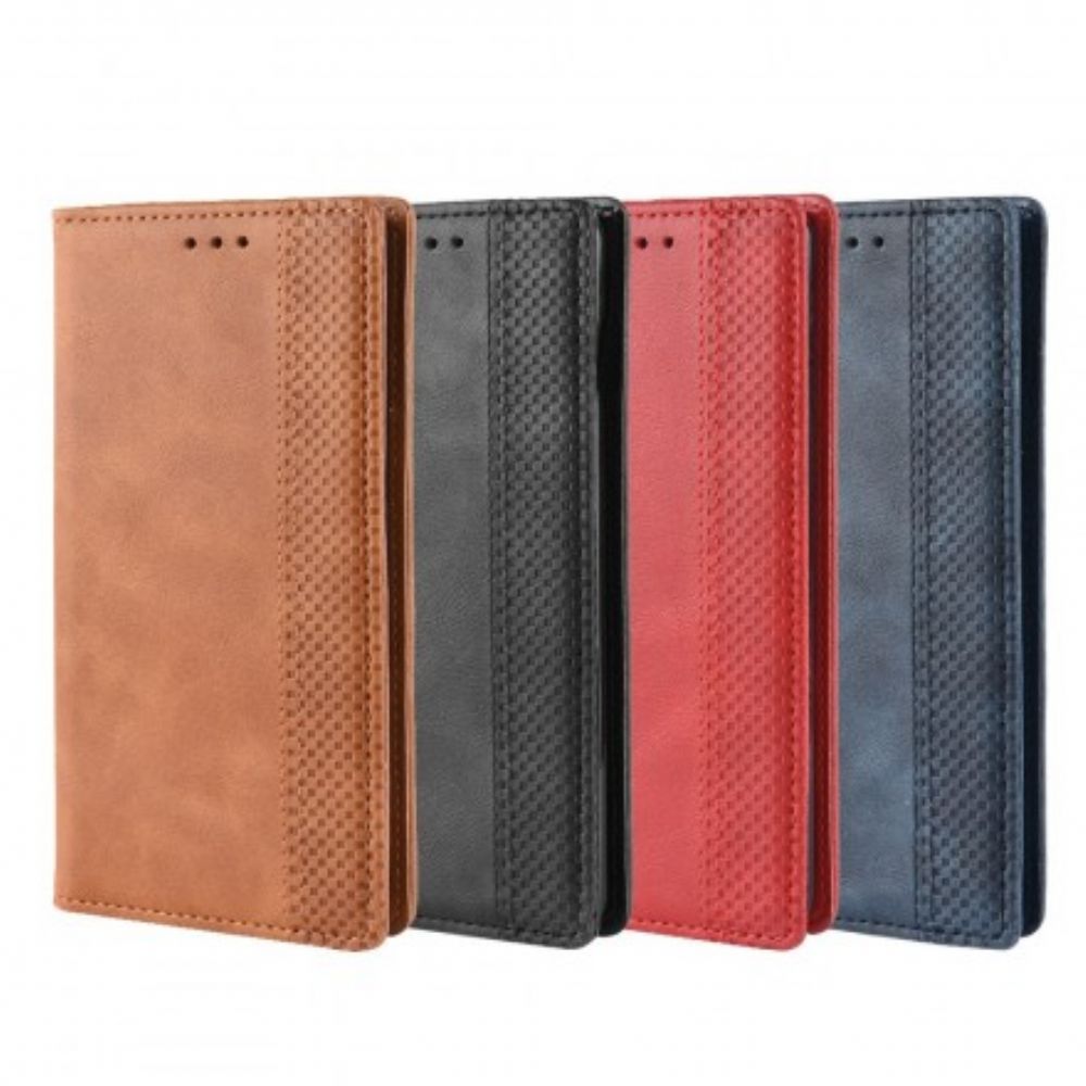 Schutzhülle Für Samsung Galaxy S10 Flip Case Stilisierter Vintage-ledereffekt