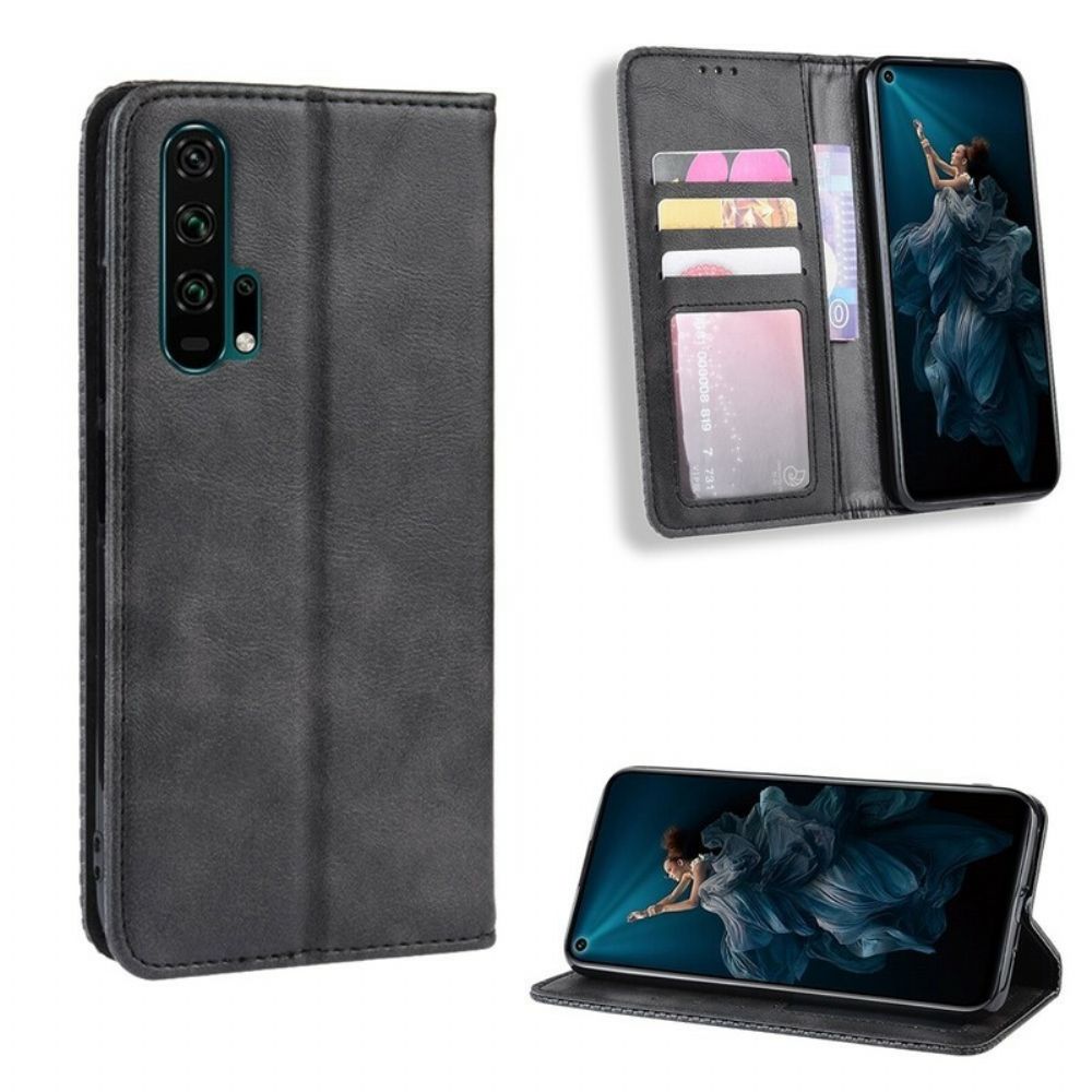Schutzhülle Für Honor 20 Pro Flip Case Gestylter Vintage-leder-effekt