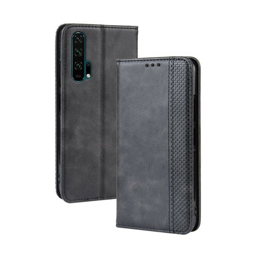 Schutzhülle Für Honor 20 Pro Flip Case Gestylter Vintage-leder-effekt