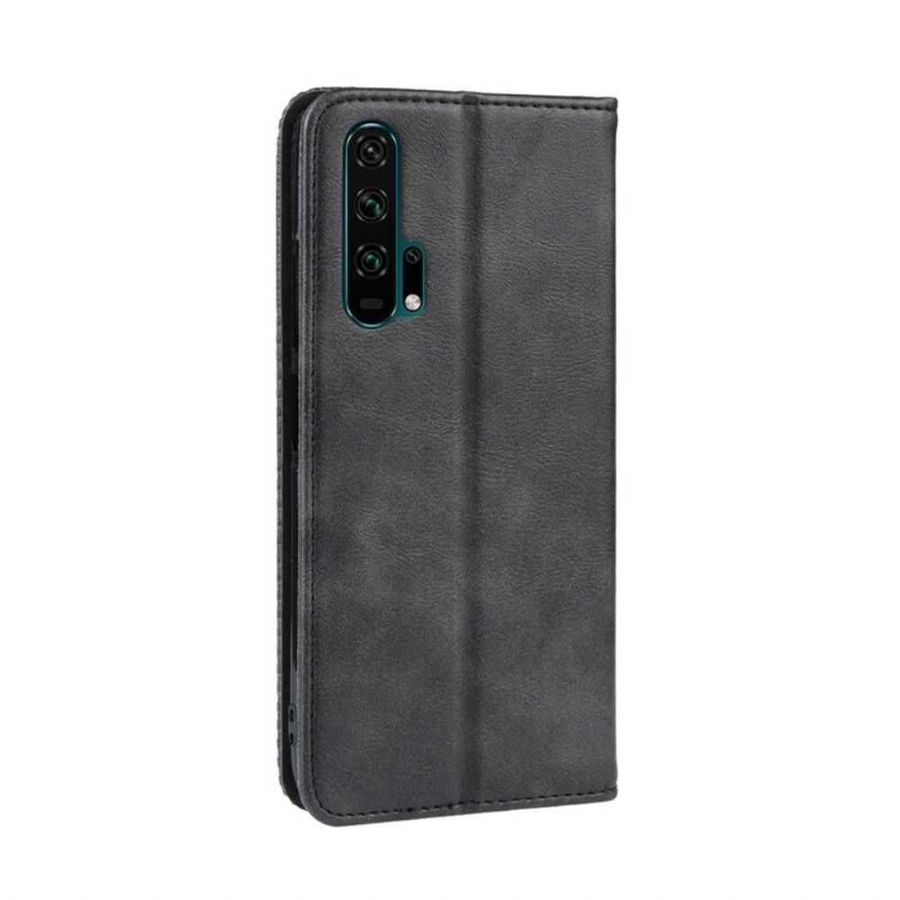Schutzhülle Für Honor 20 Pro Flip Case Gestylter Vintage-leder-effekt