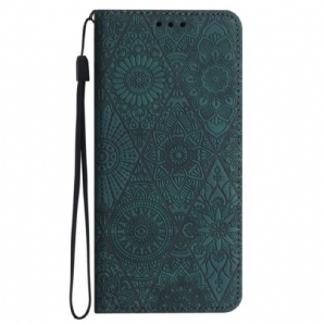 Flip Case Samsung Galaxy A15 5g Geschnalltes Patchwork