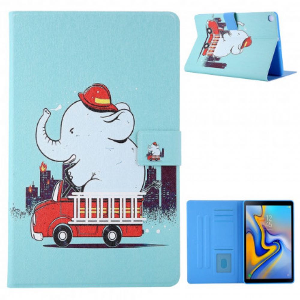 Flip Case Für Samsung Galaxy Tab A7 Elefant-feuerwehrmann