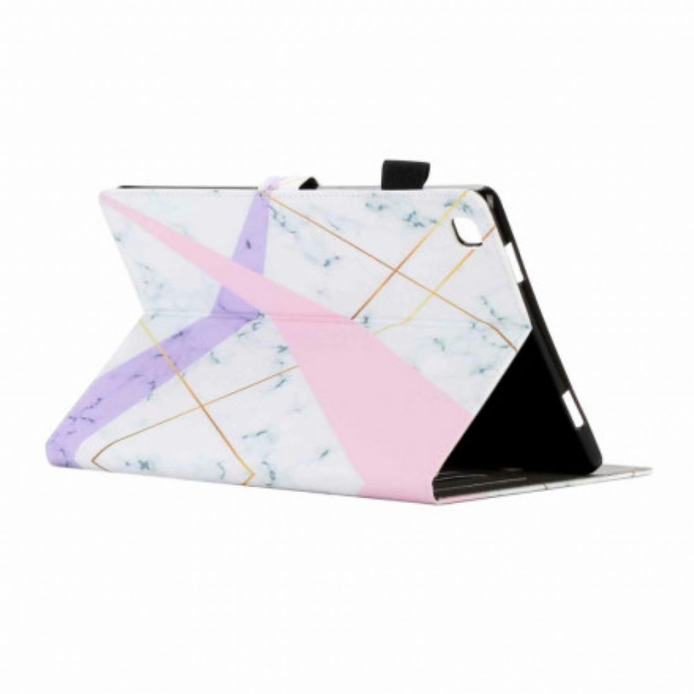 Flip Case Für Samsung Galaxy Tab A7 Marmor-geometrie