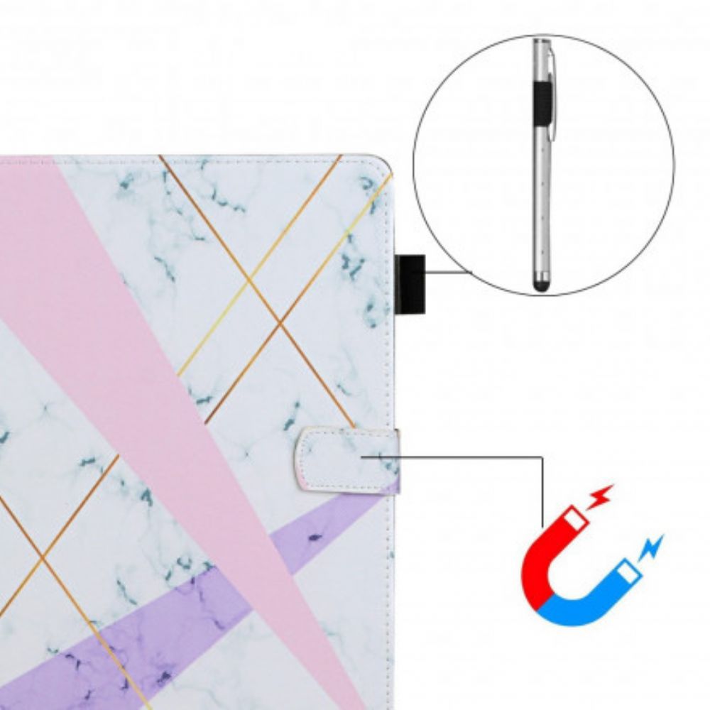 Flip Case Für Samsung Galaxy Tab A7 Marmor-geometrie
