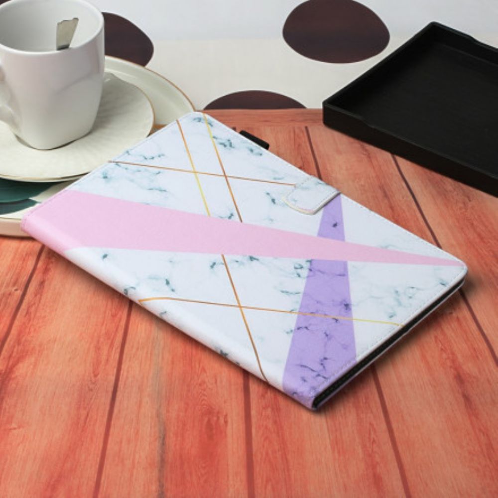 Flip Case Für Samsung Galaxy Tab A7 Marmor-geometrie