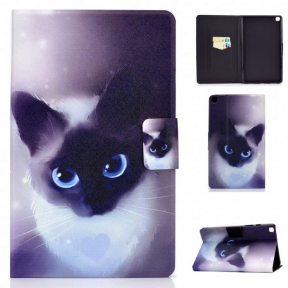 Lederhüllen Für Samsung Galaxy Tab A7 Blauäugige Katze