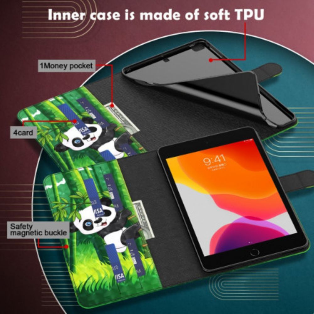 Lederhüllen Für Samsung Galaxy Tab A7 Lichtfleck-panda