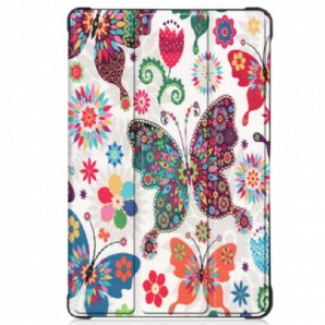 Schutzhülle Für Samsung Galaxy Tab A7 Verstärkte Schmetterlinge Und Blumen