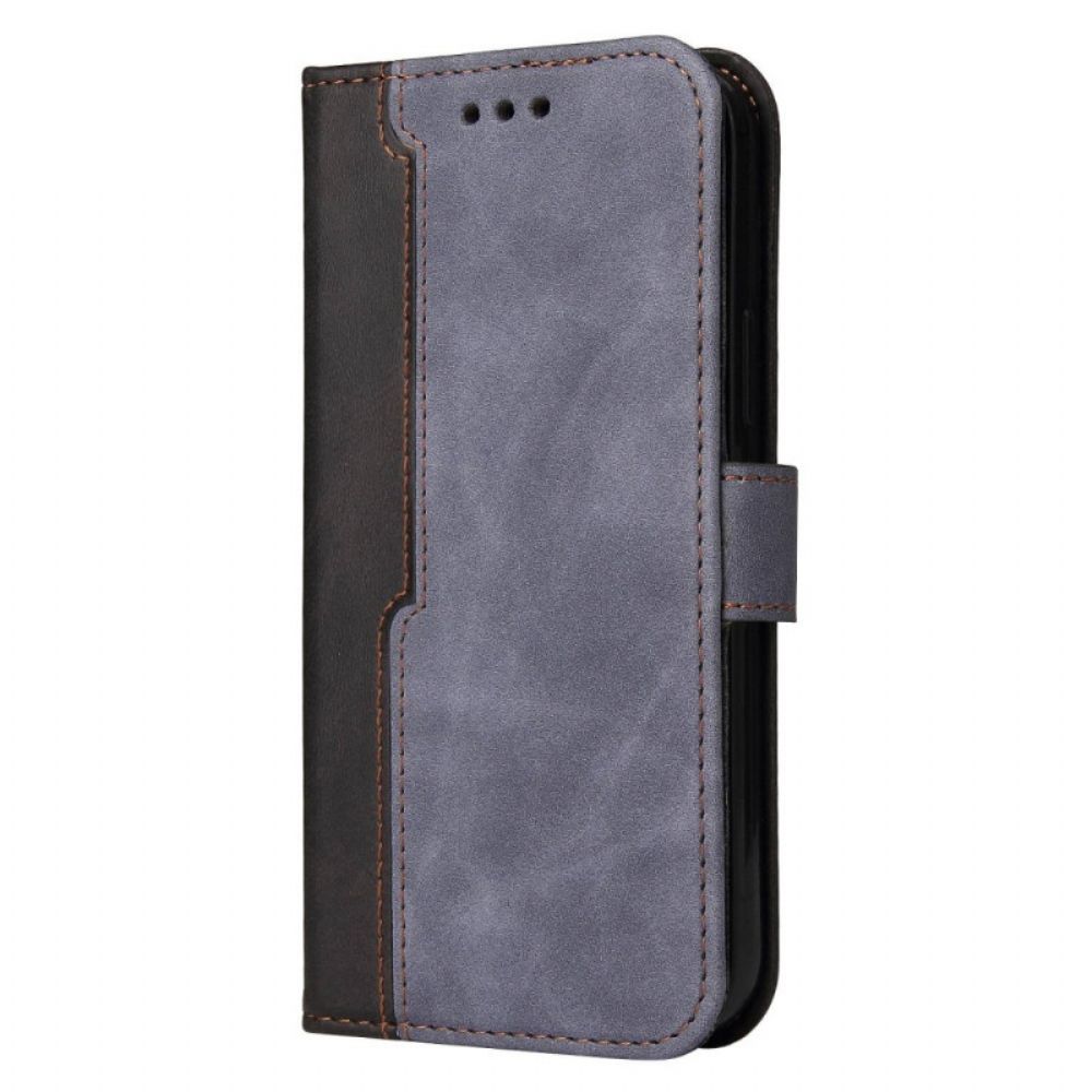 Flip Case Für Oppo Find X5 Mit Kordel Zweifarbiges Premium-armband
