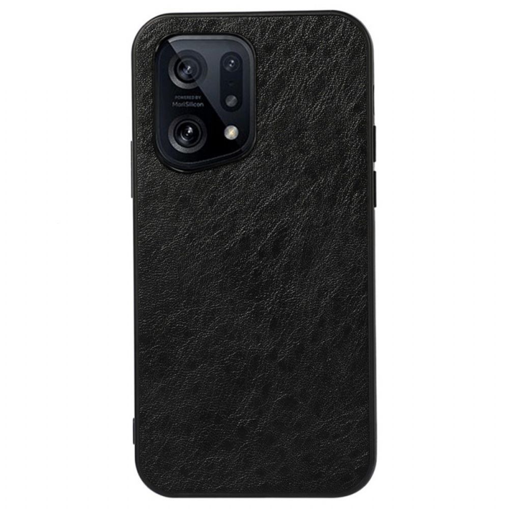 Handyhülle Für Oppo Find X5 Ledereffekt