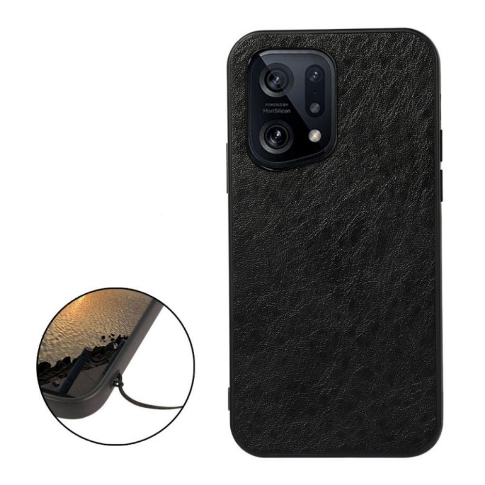 Handyhülle Für Oppo Find X5 Ledereffekt