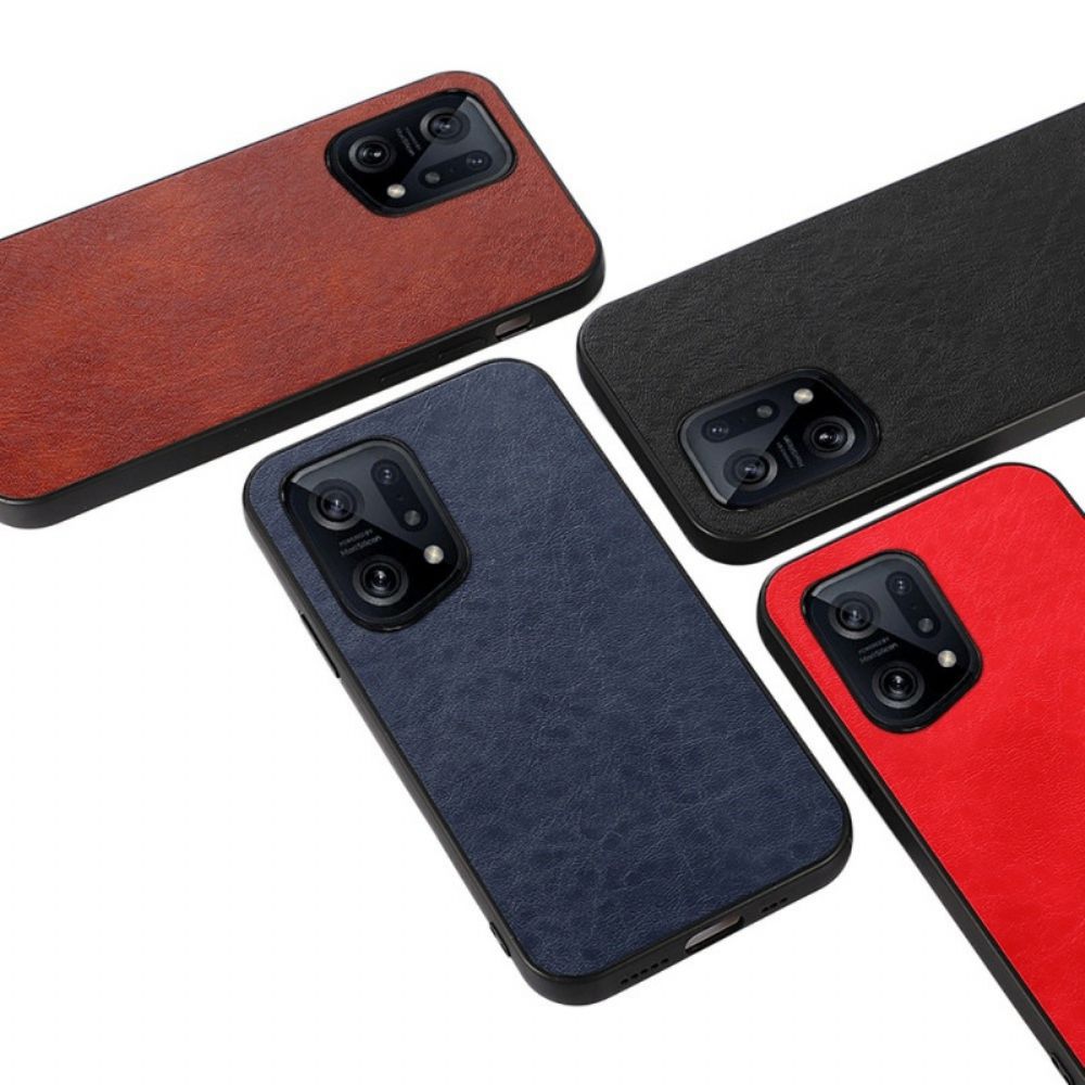 Handyhülle Für Oppo Find X5 Ledereffekt