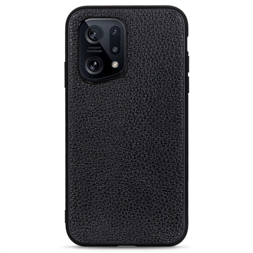 Hülle Für Oppo Find X5 Echtes Litschi-leder