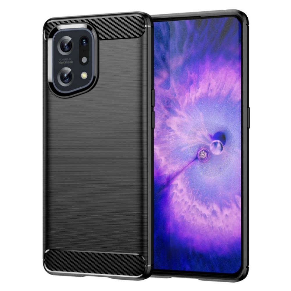 Hülle Für Oppo Find X5 Gebürstete Kohlefaser