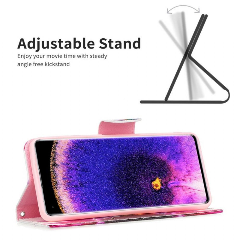 Lederhüllen Für Oppo Find X5 Aquarell Blume