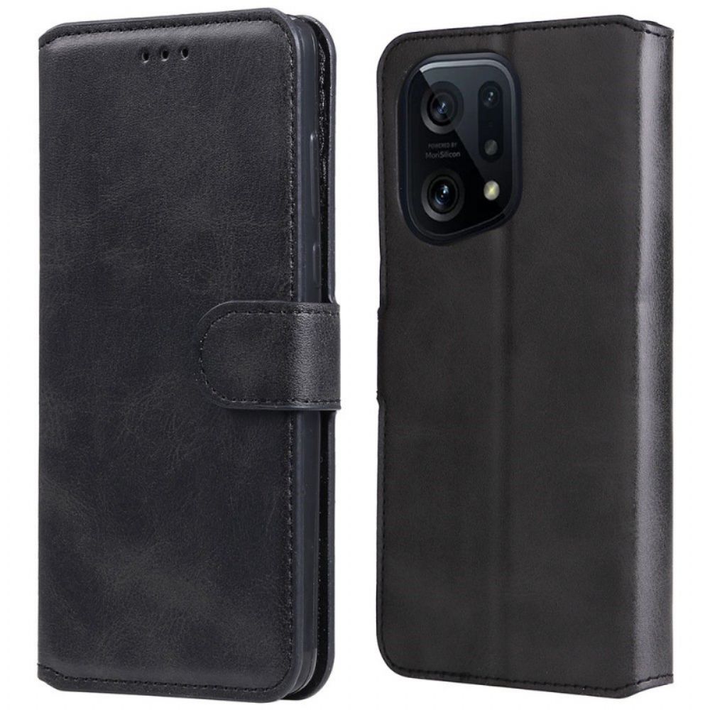 Lederhüllen Für Oppo Find X5 Leder-stil