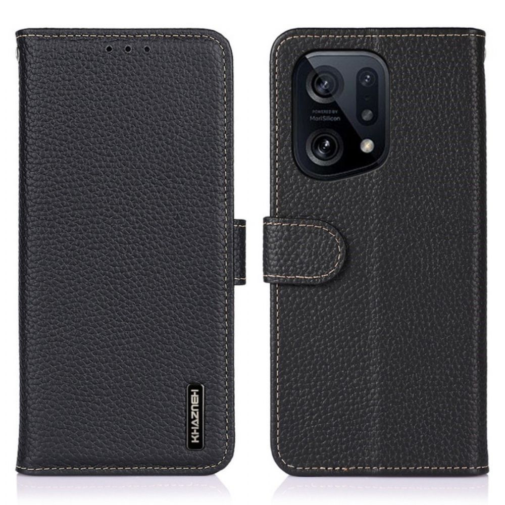 Lederhüllen Für Oppo Find X5 Litschi Khazneh Leder
