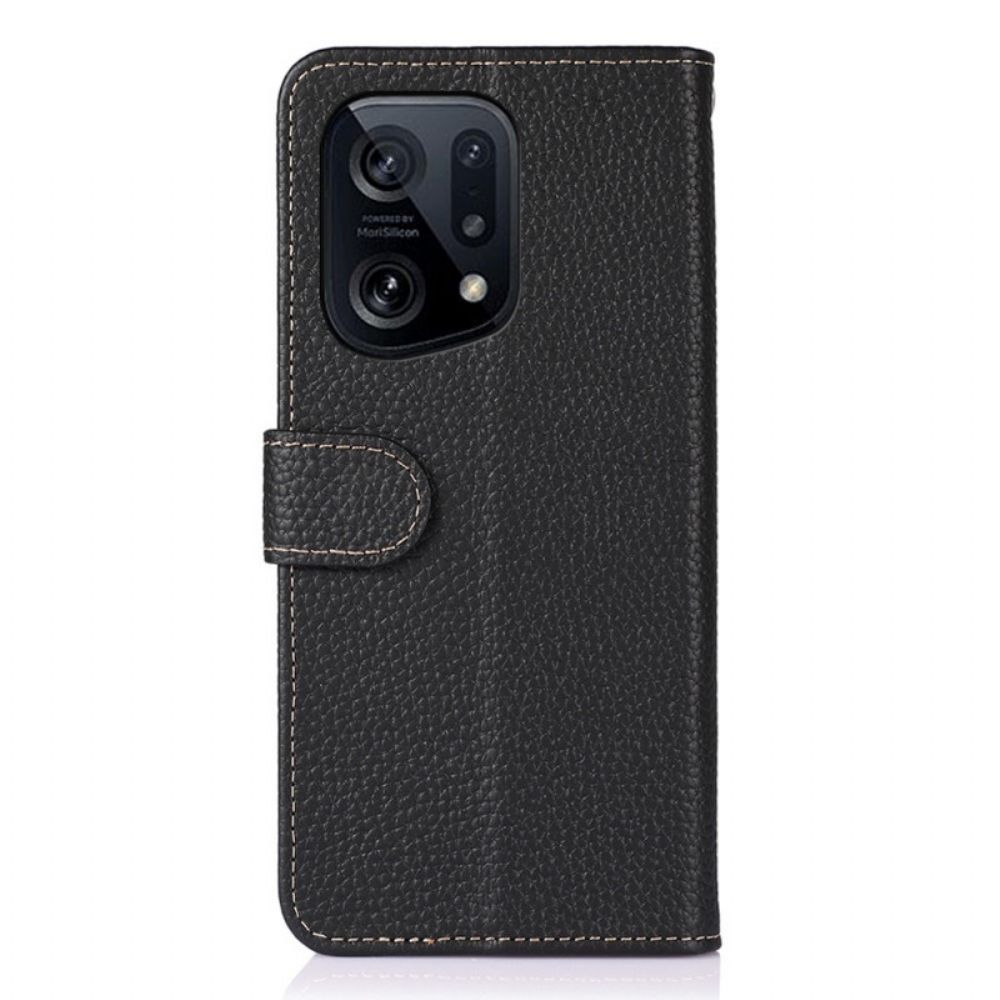 Lederhüllen Für Oppo Find X5 Litschi Khazneh Leder