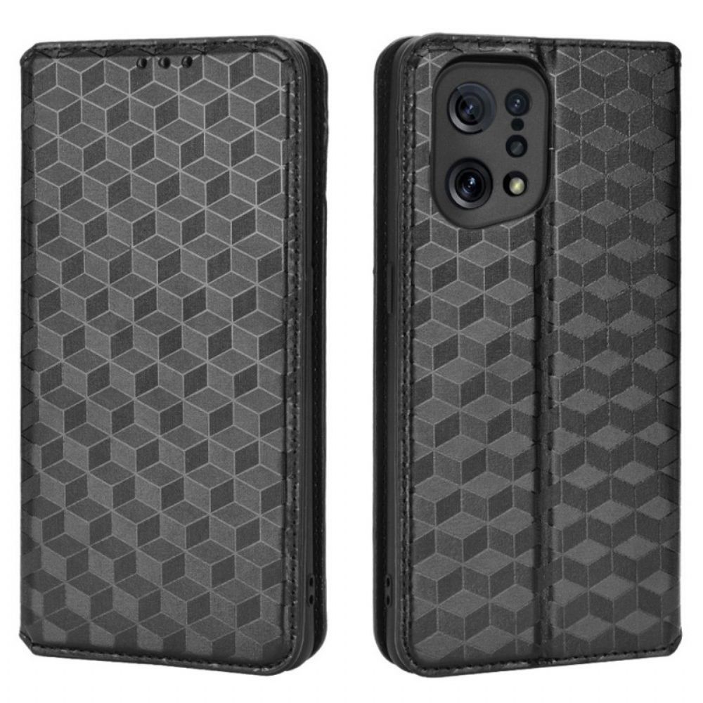 Schutzhülle Für Oppo Find X5 Flip Case Diamant-leder-effekt